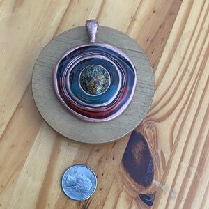 Handcrafted Copper and Blue Pendant